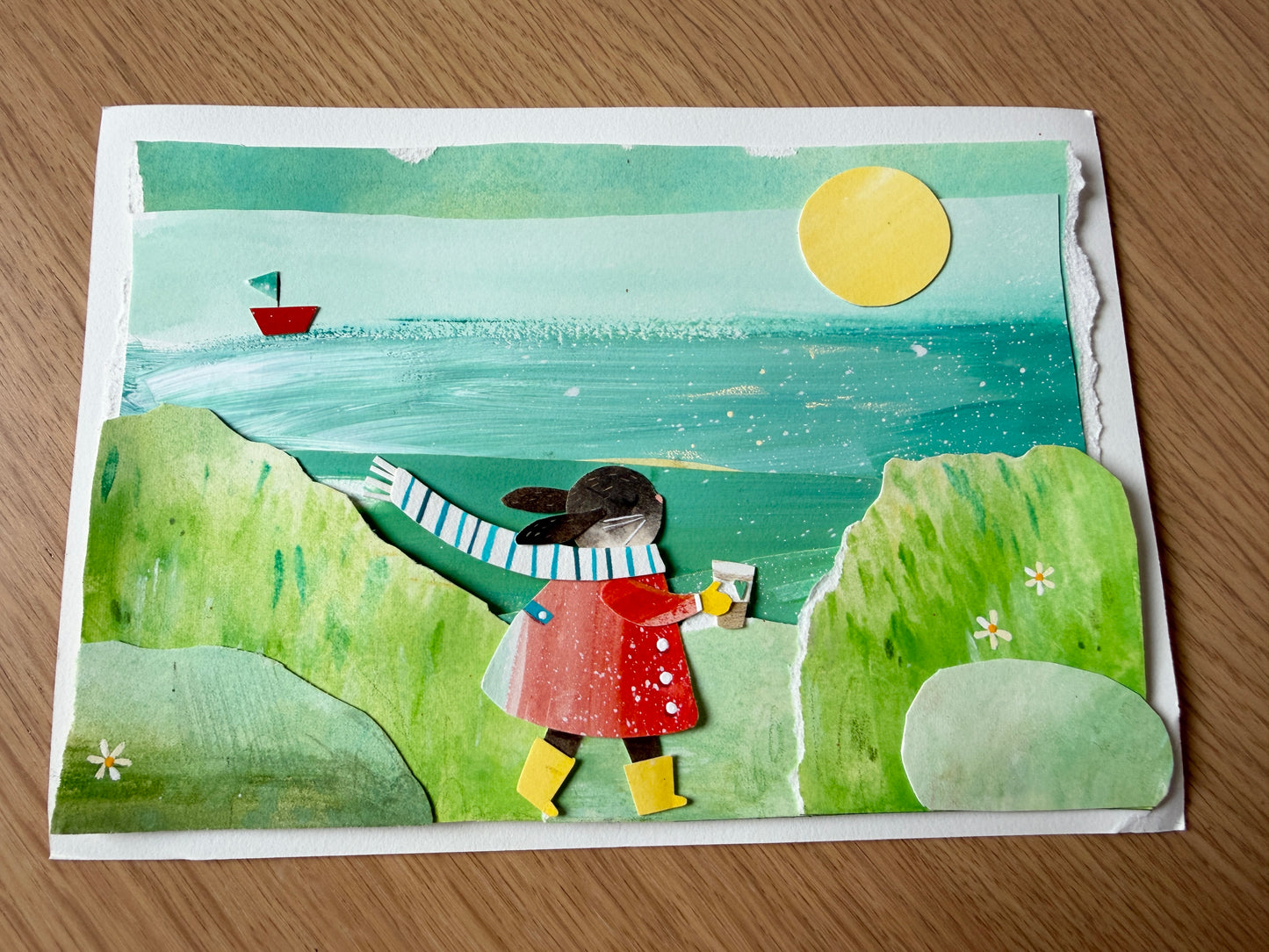 A brisk walk • Original Collage Painting