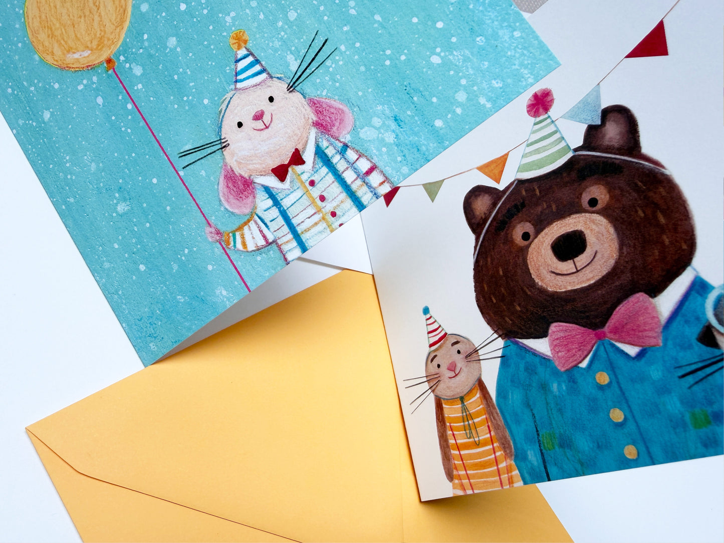 Set of 2 folded Birthday Cards (no text)
