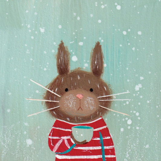 Morning Coffee Bunny art print