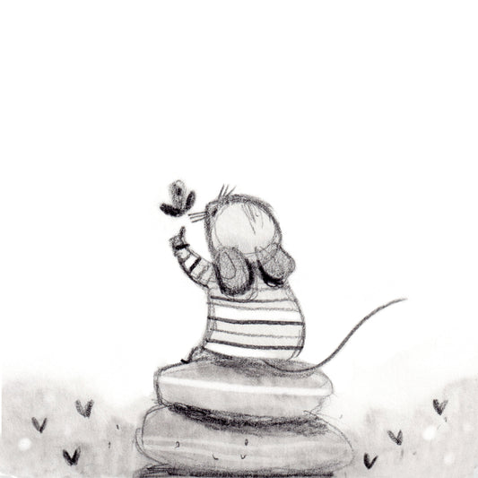 Oh, hi dere butterfly • medium art print
