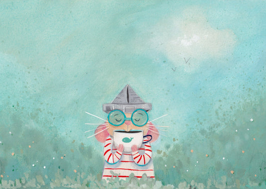 A nautical coffee friend • medium art print