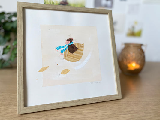 Autumn Leaf takes flight • Original Painting