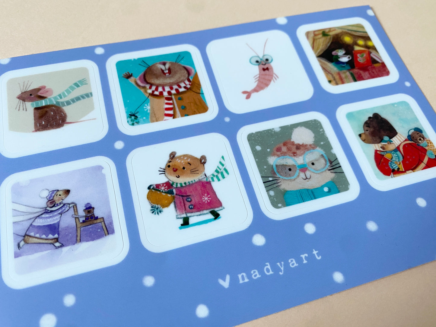Cute Characters Sticker Sheet - Limited Winter Edition