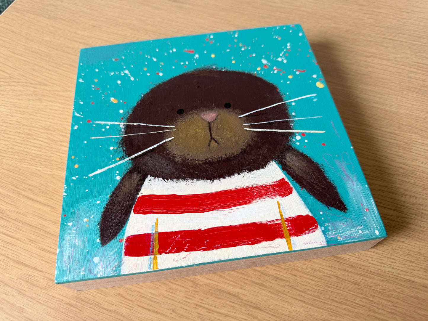 Nautical Bunny • Original Acrylics Painting on Wood