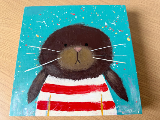 Nautical Bunny • Original Acrylics Painting on Wood
