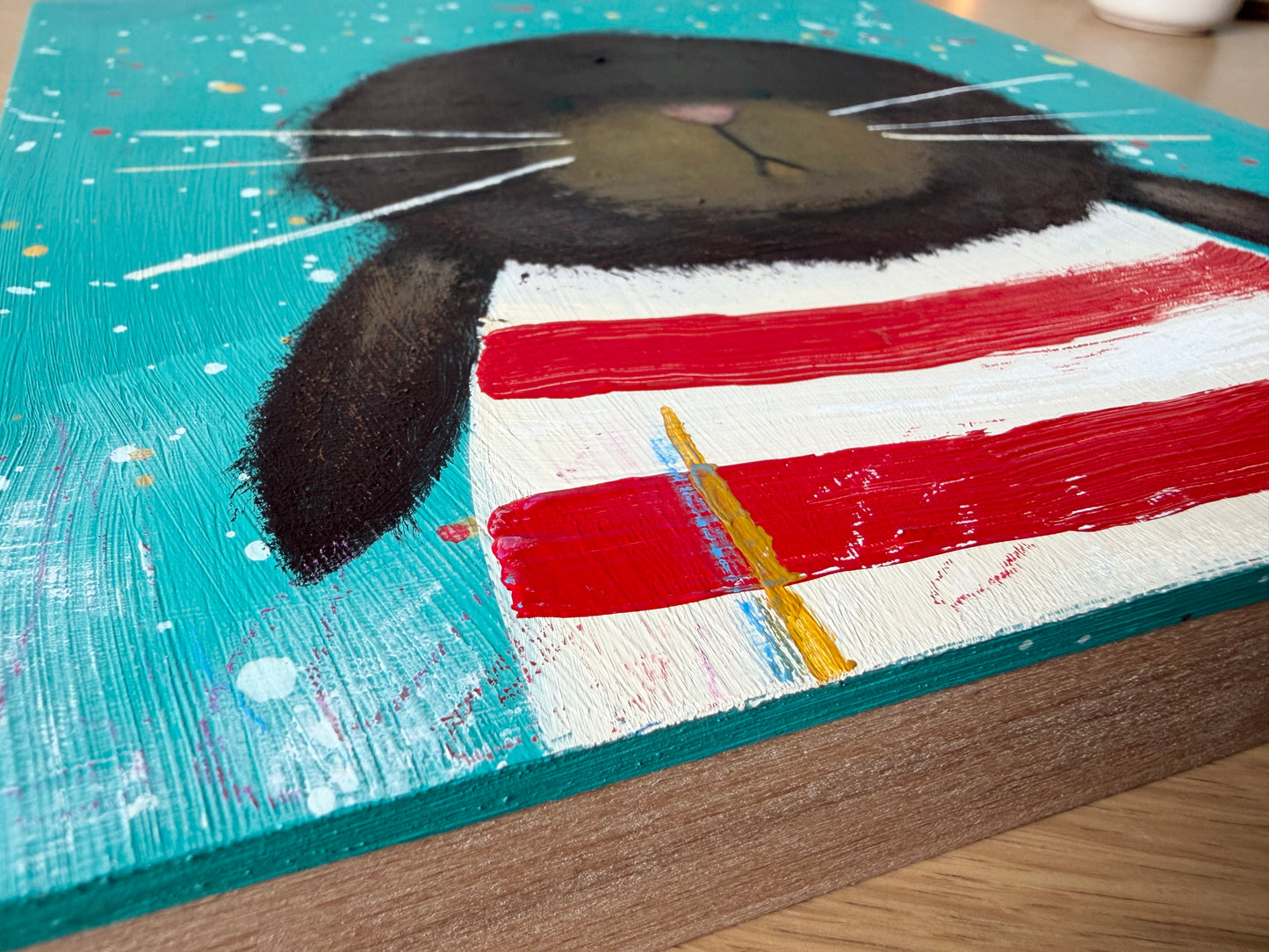 Nautical Bunny • Original Acrylics Painting on Wood