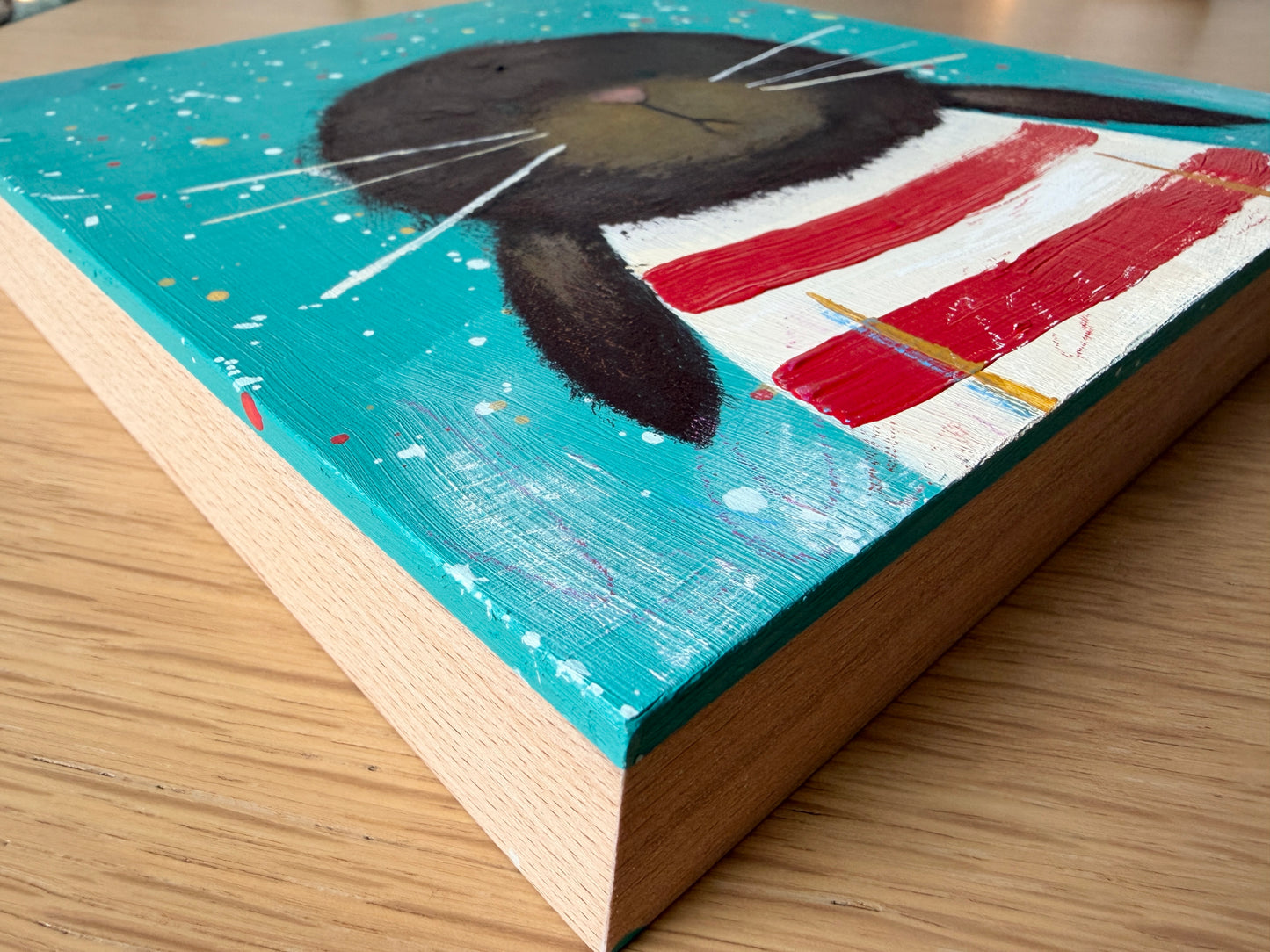 Nautical Bunny • Original Acrylics Painting on Wood