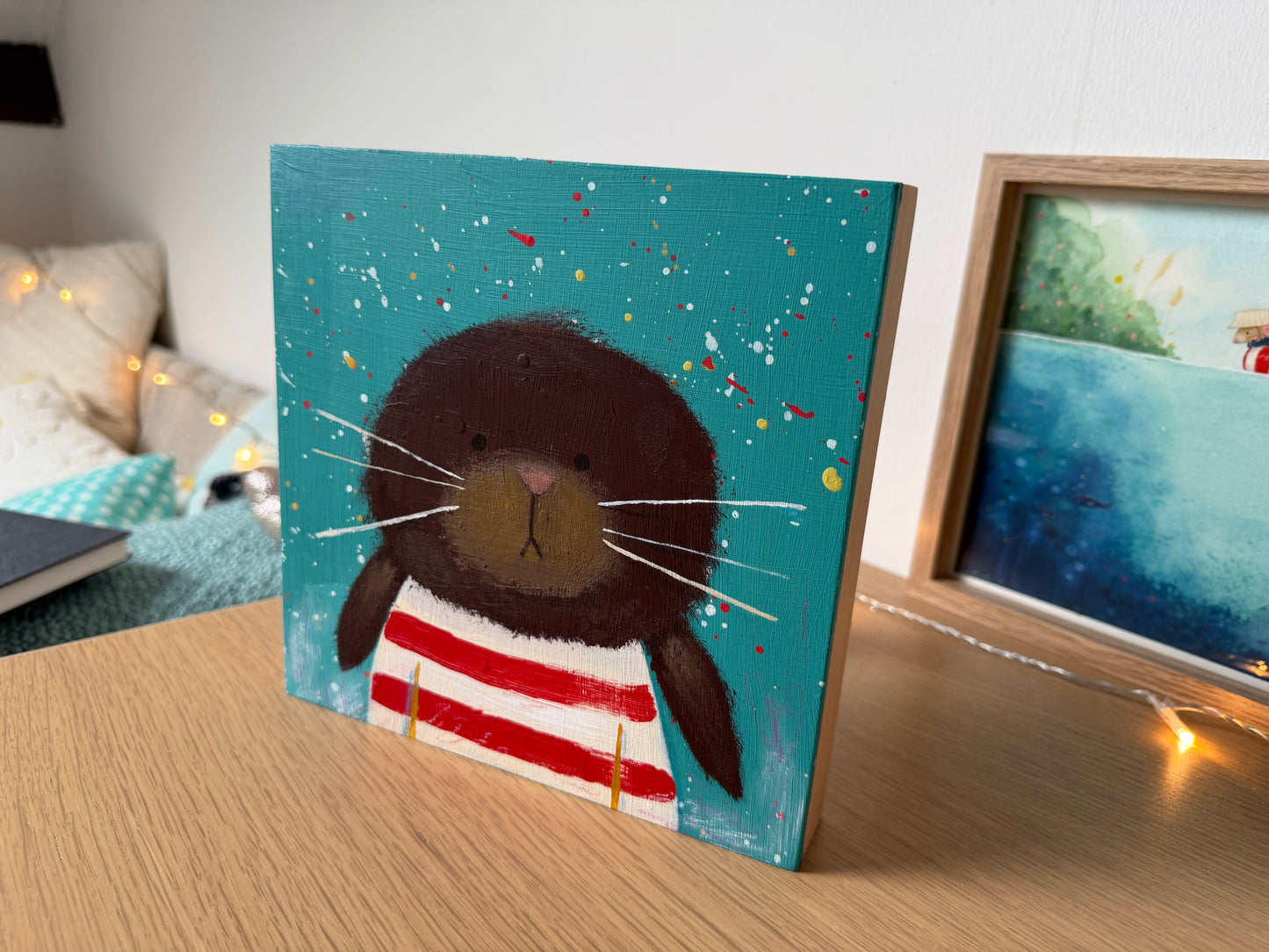Nautical Bunny • Original Acrylics Painting on Wood