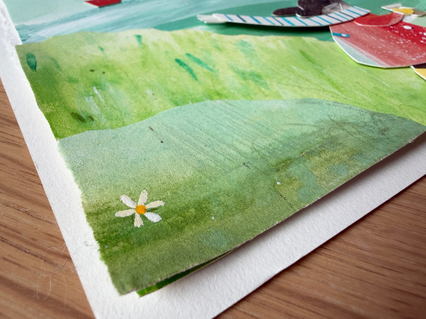 A brisk walk • Original Collage Painting