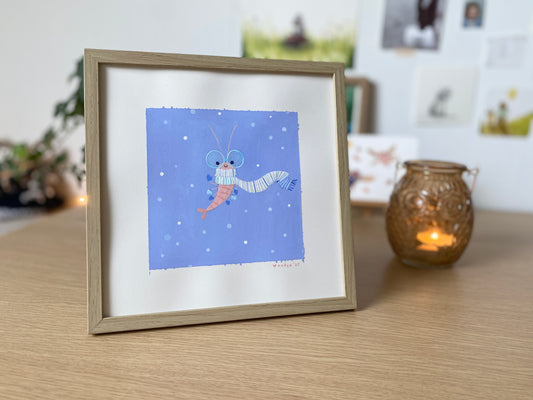 Max the Winter Shrimp Original Painting