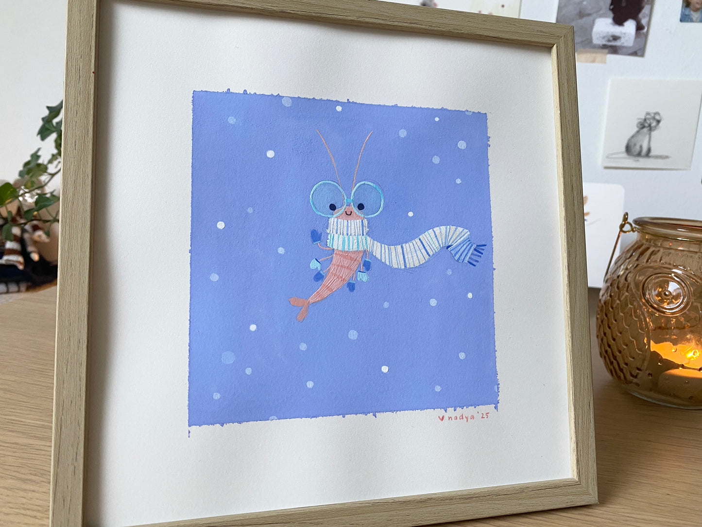 Max the Winter Shrimp Original Painting