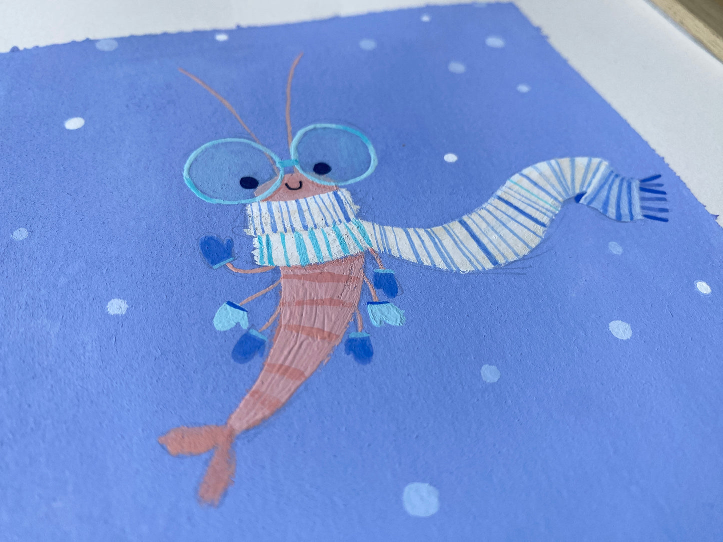 Max the Winter Shrimp Original Painting