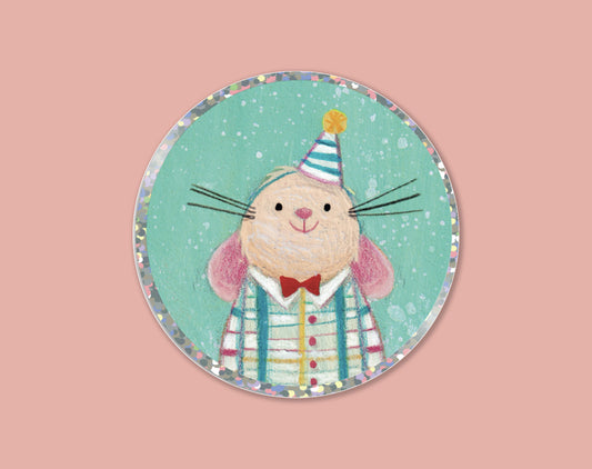 Festive Mouse! • Vinyl Glitter Sticker