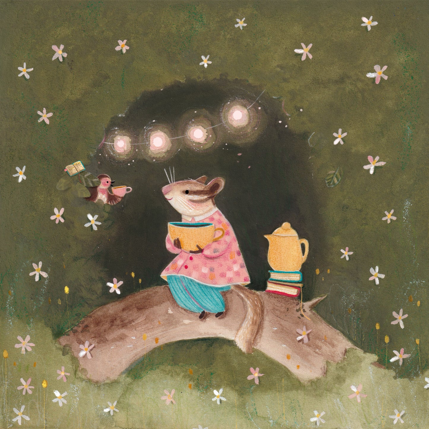 Tiny Book Club Meeting art print