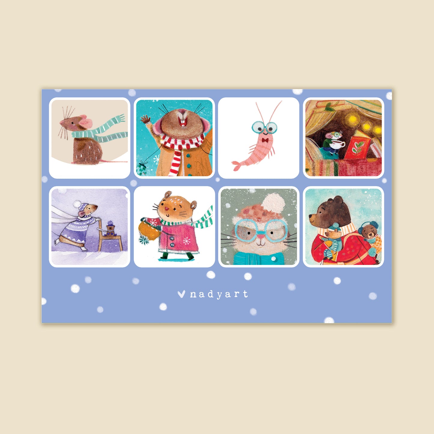 Cute Characters Sticker Sheet - Limited Winter Edition