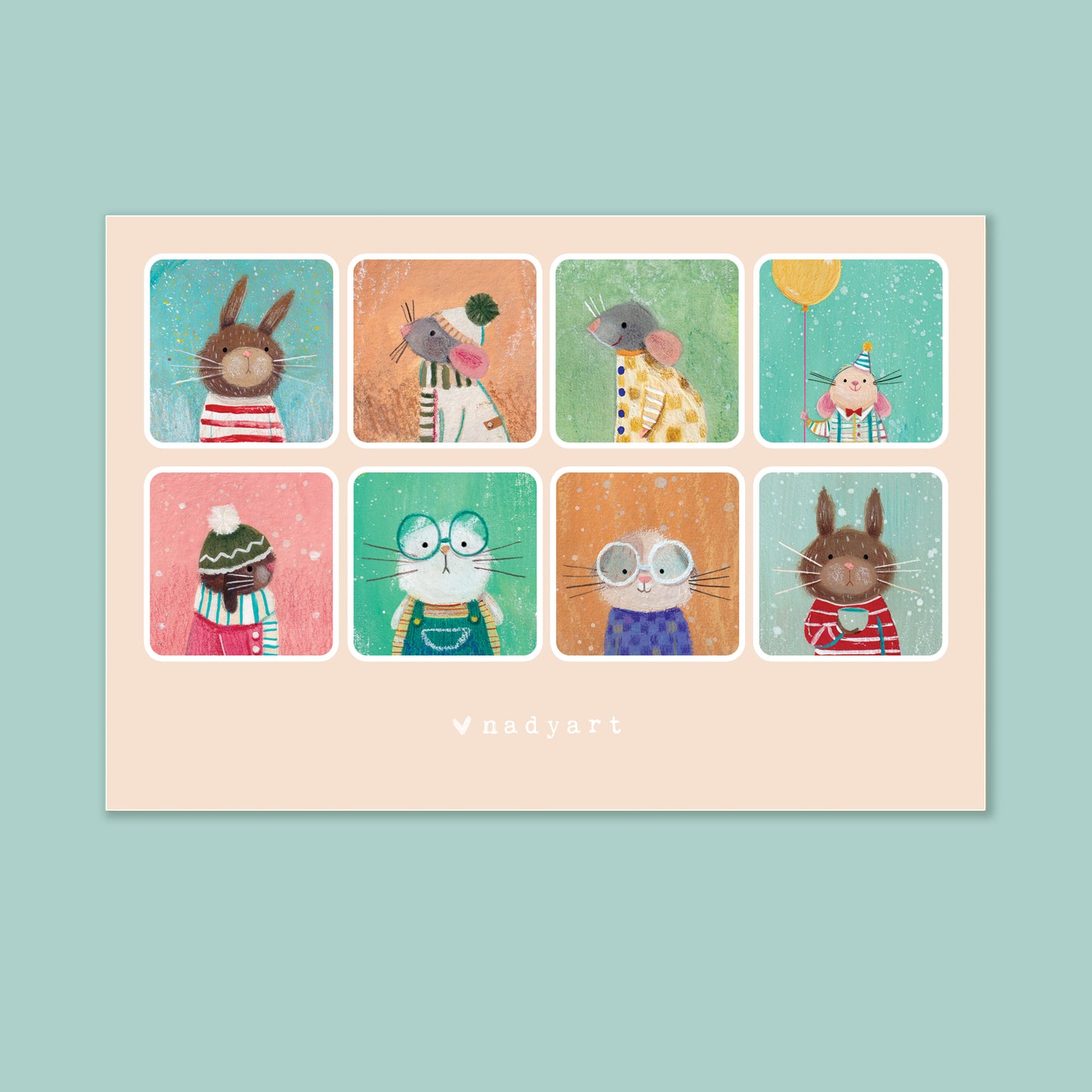 Cute Characters Sticker Sheet - Vanilla Edition