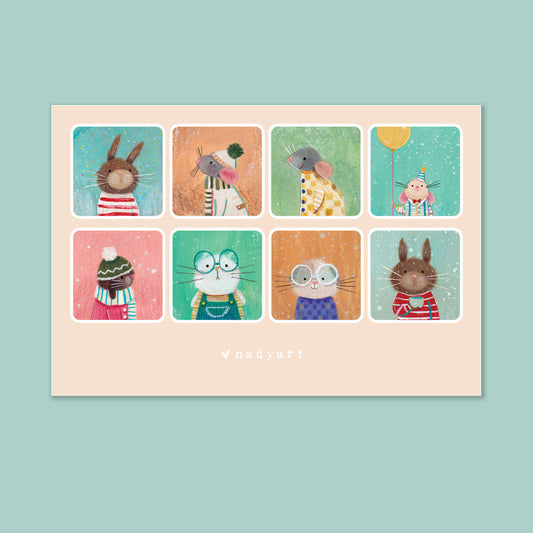 Cute Characters Sticker Sheet - Vanilla Edition