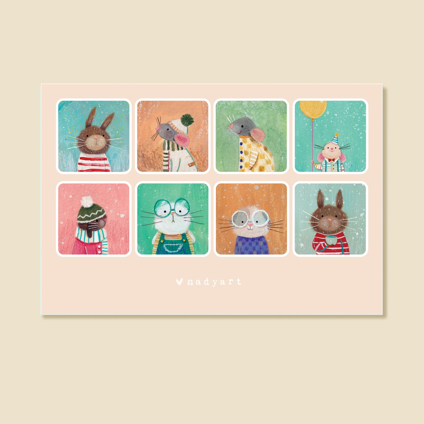Cute Characters Sticker Sheet - Vanilla Edition